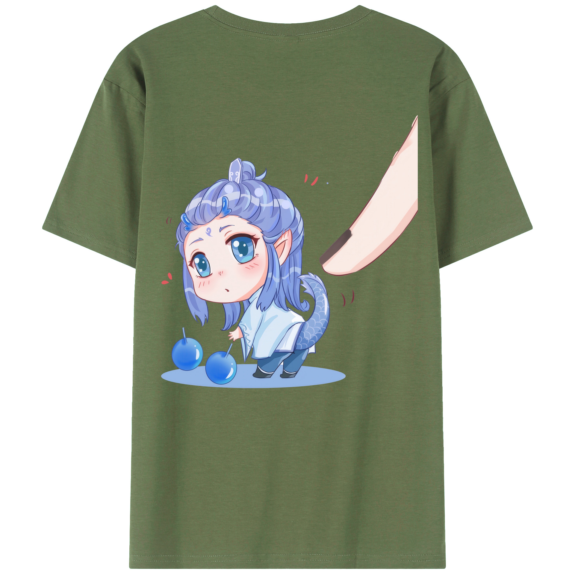 （画像用） Ne Zha 2 ナタ 魔童の大暴れ 綿100％ メンズ半袖Tシャツ（バックプリント） 通気性